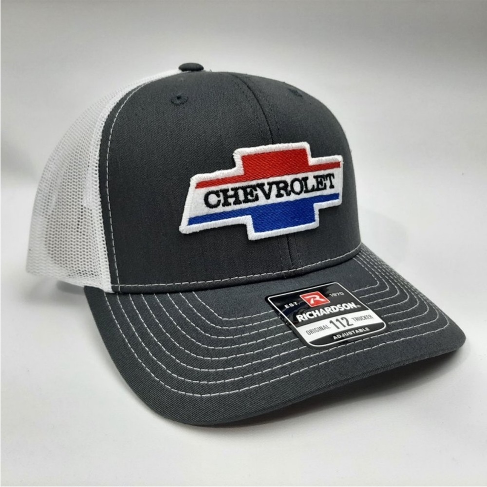 Chevrolet Chevy Richardson 112 Mesh Snapback Cap Hat Red Embroidered Patch